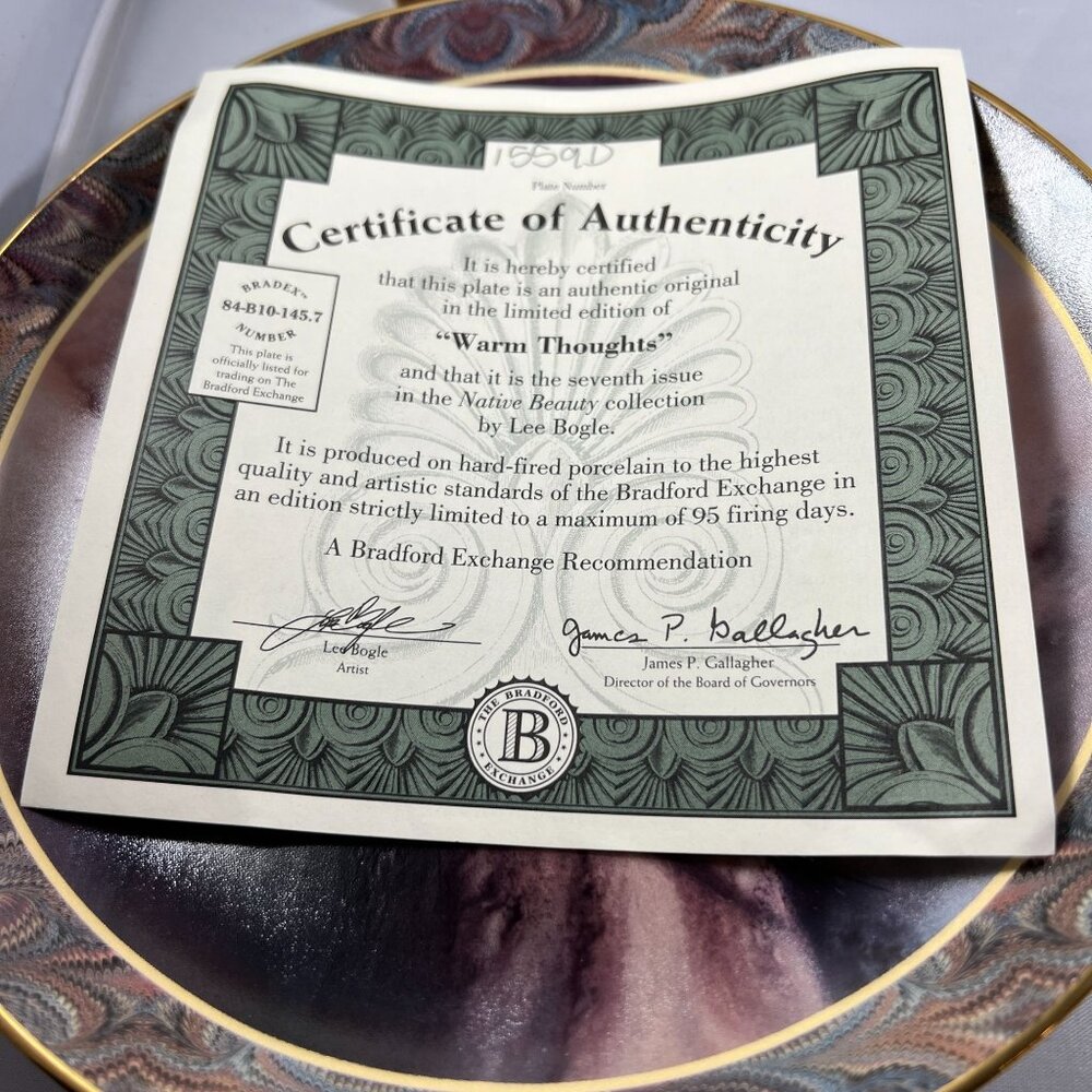 Set of 4 Plates Bradford Exchange - Native Beauty - Native American Inspired - W - Picture 9 of 10